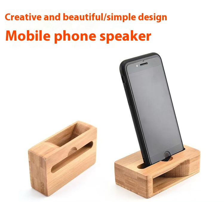 Bamboo Phone Stand with Sound Amplifier