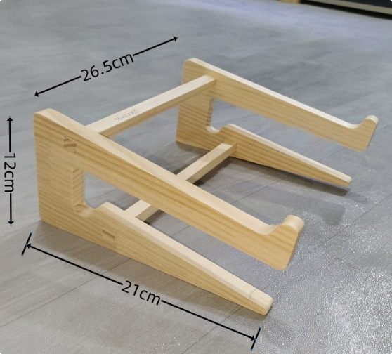 Foldable wooden laptop stand dimensions, 26.5 x 21 x 12 cm