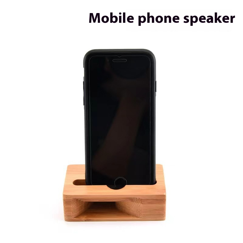 Bamboo Phone Stand with Sound Amplifier