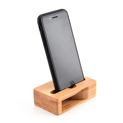 Bamboo Phone Stand — Passive Sound Amplifier, No Power Needed