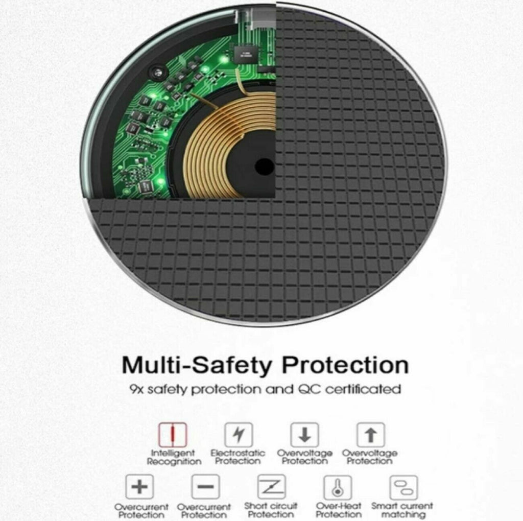 20W Fast Wireless Charger Pad — Slim, Black