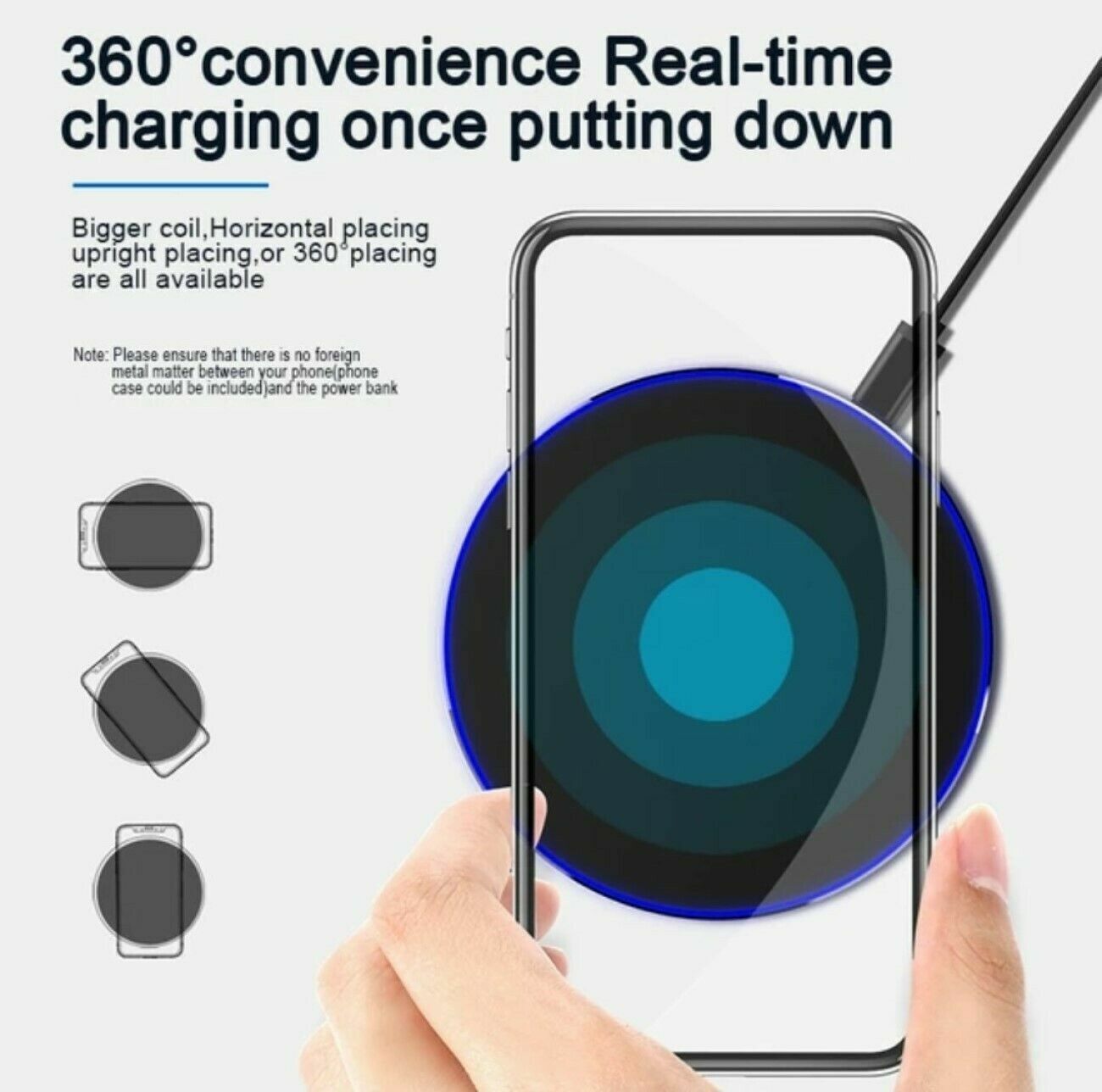 20W Fast Wireless Charger Pad — Slim, Black